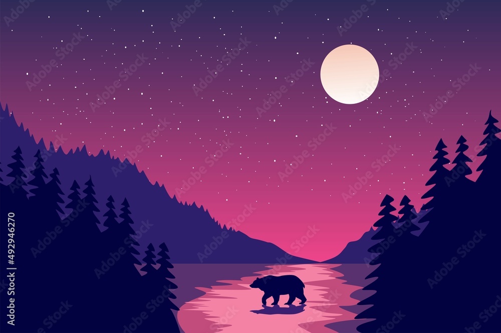 Obraz premium landscape with a bear