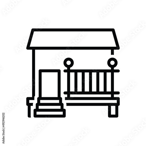 Black line icon for deck house 