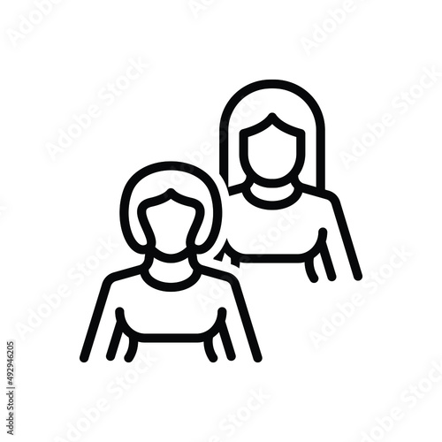 Black line icon for females