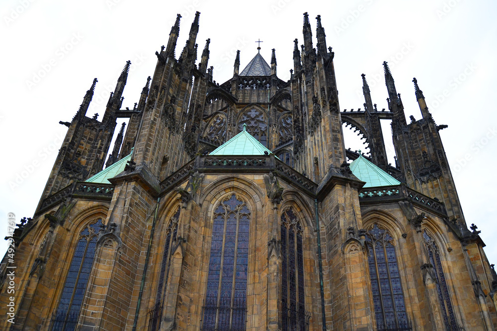 View to the St. Vitus Cathedral, Prague, Czech Republic
