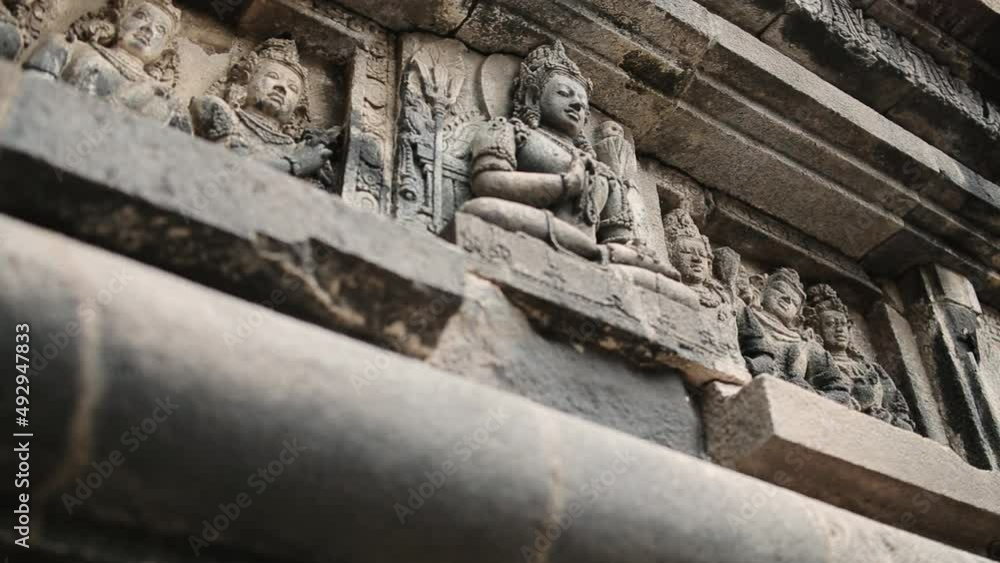 Relief in Prambanan Temple, Candi Prambanan is a Hindu Temple in Java Indonesia Relief in Prambanan Temple, Candi Prambanan is a Hindu Temple in Java Indonesia
