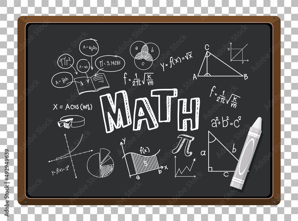 Math formula on blackboard isolated grid background Math formula on blackboard isolated grid background