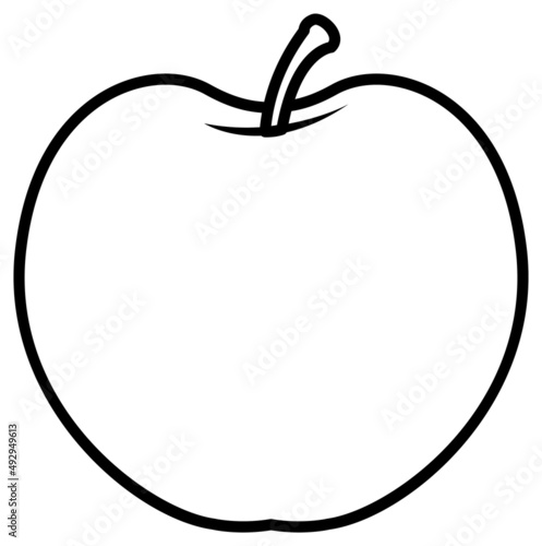 Apple doodle outline for colouring