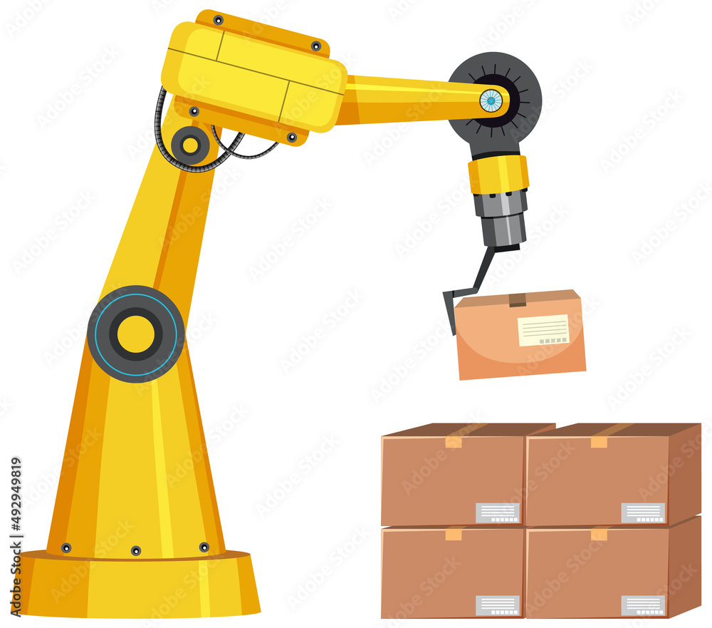 A robotic machine using in factory A robotic machine using in factory