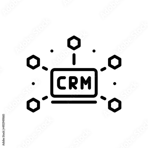 Black line icon for crm cycle