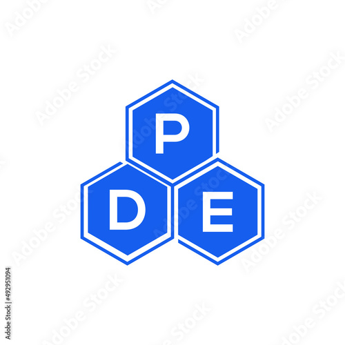PDE letter logo design on White background. PDE creative initials letter logo concept. PDE letter design.  © Faisal