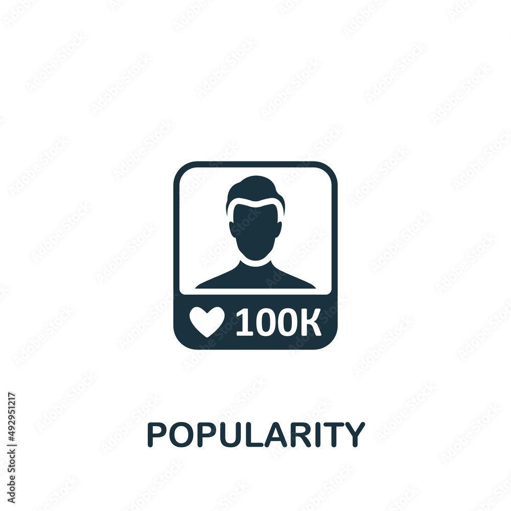Popularity icon. Monochrome simple icon for templates, web design and infographics Popularity icon. Monochrome simple icon for templates, web design and infographics