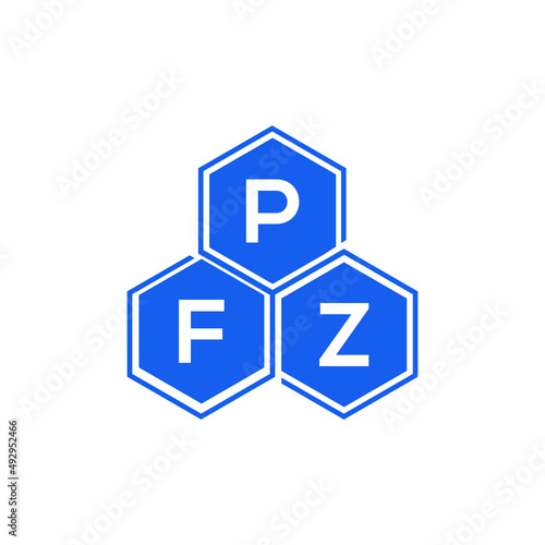 PFZ letter logo design on White background. PFZ creative initials letter logo concept. PFZ letter design. 