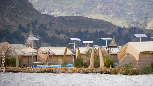 View Of The Floating Reed Island Of The Indigenous People Of Uru On Lake Titicaca, Peru