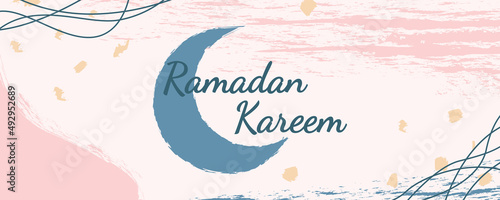 Islamic ramadan kareem background with pastel colors