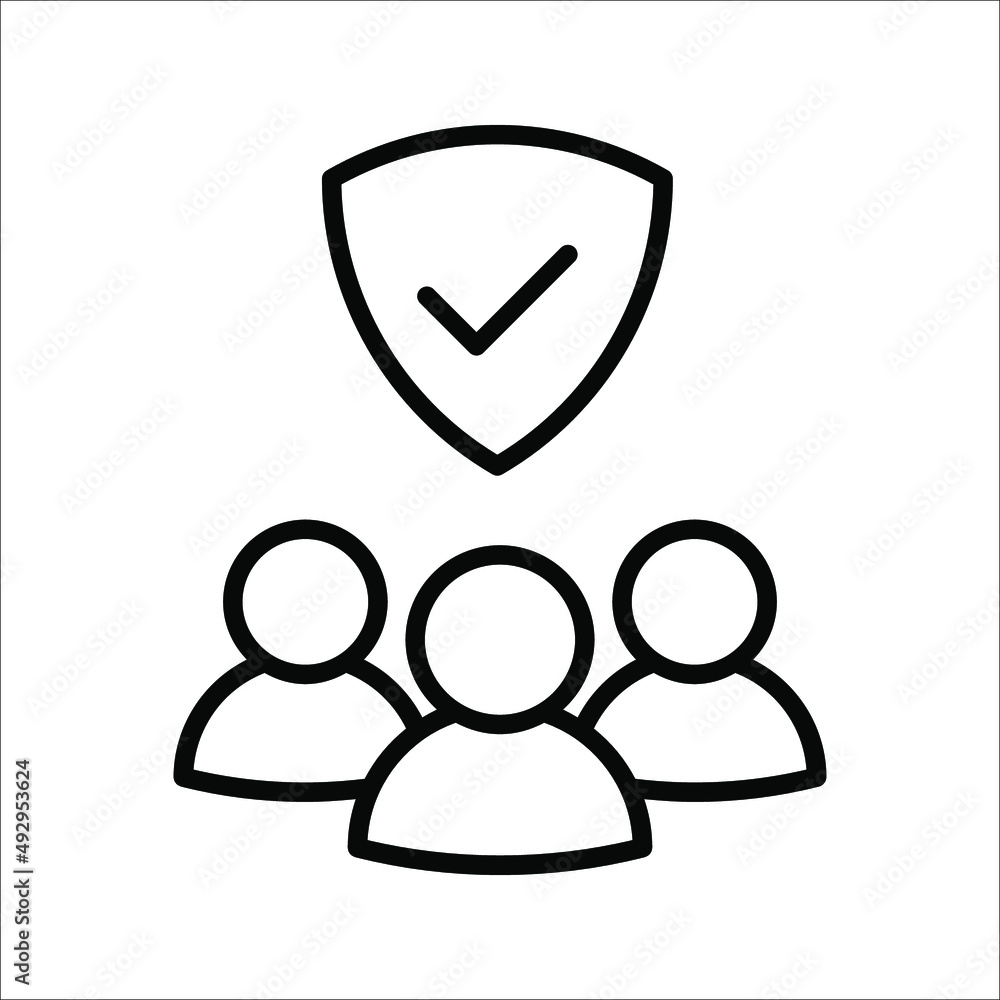 Business people icon, An inclusive workplace. Employee’s Protection Filled Outline icon vector illustration on white background Business people icon, An inclusive workplace. Employee’s Protection Filled Outline icon vector illustration on white background
