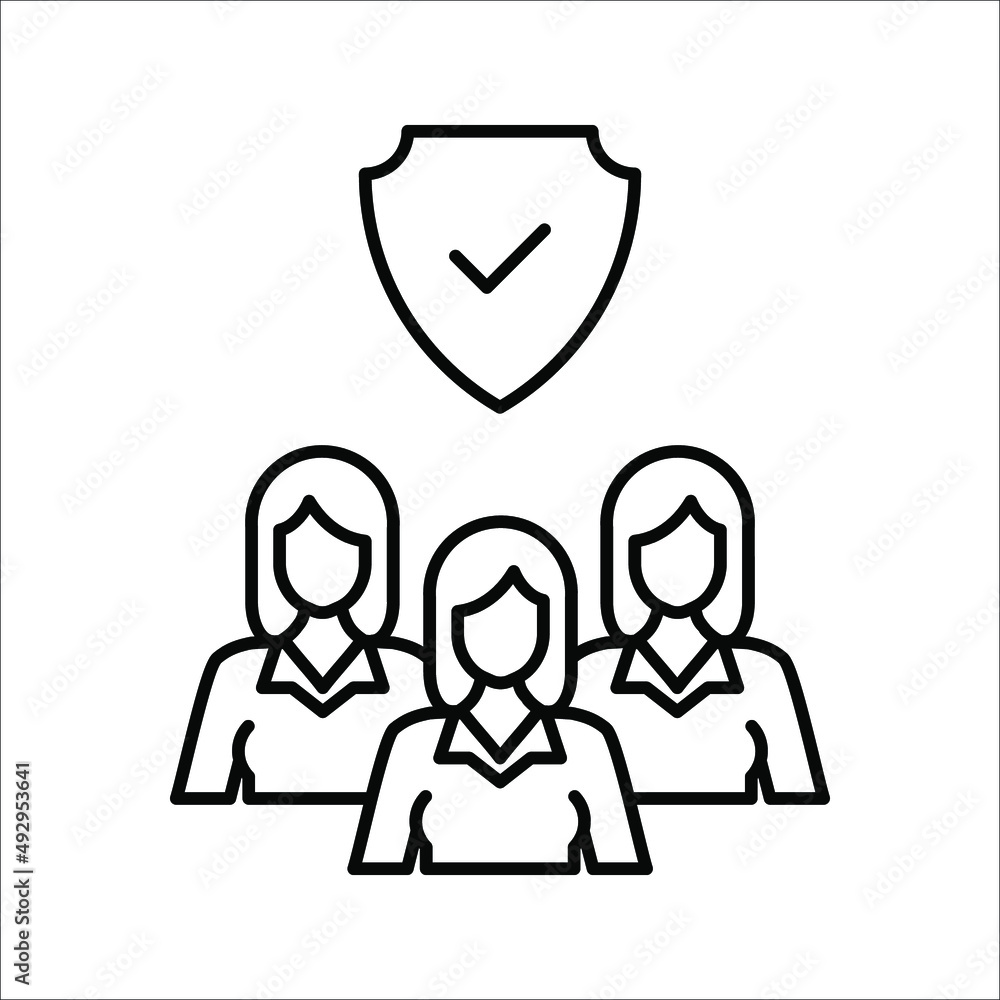 Business people icon, An inclusive workplace. Employee’s Protection Filled Outline icon vector illustration on white background Business people icon, An inclusive workplace. Employee’s Protection Filled Outline icon vector illustration on white background