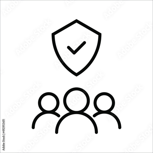 Business people icon, An inclusive workplace. Employee’s Protection Filled Outline icon vector illustration on white background