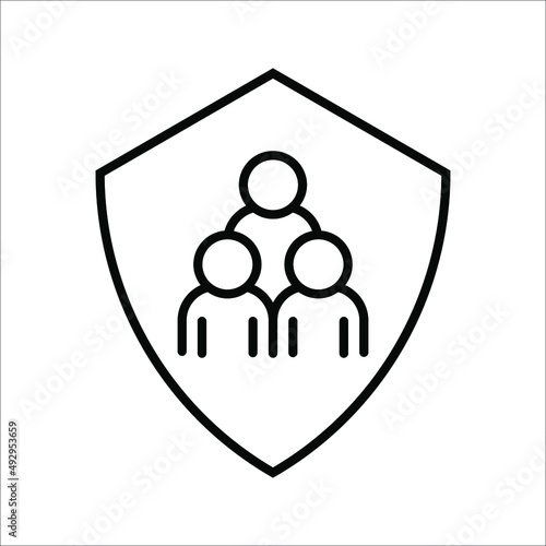 Business people icon, An inclusive workplace. Employee’s Protection Filled Outline icon vector illustration on white background