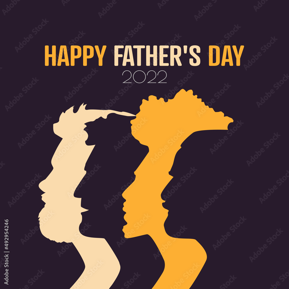 Happy Father's Day 2022 card. Flat vector illustration.