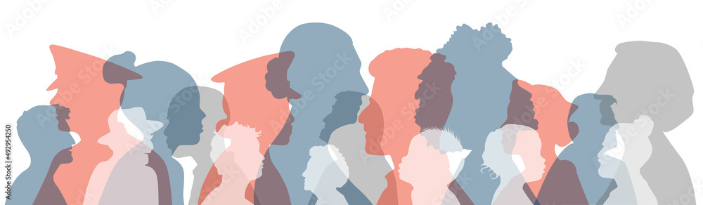 People of different ethnicities stand side by side together. Flat vector illustration. People of different ethnicities stand side by side together. Flat vector illustration.