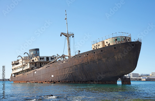 Shipwreck in Arrecife (Lanzarote), sunk many years ago