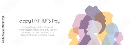 Father's Day banner. Card with place for text. Flat vector illustration.