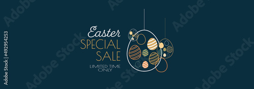 Easter Sale banner. Modern minimal design for Sales. Flat vector illustration.