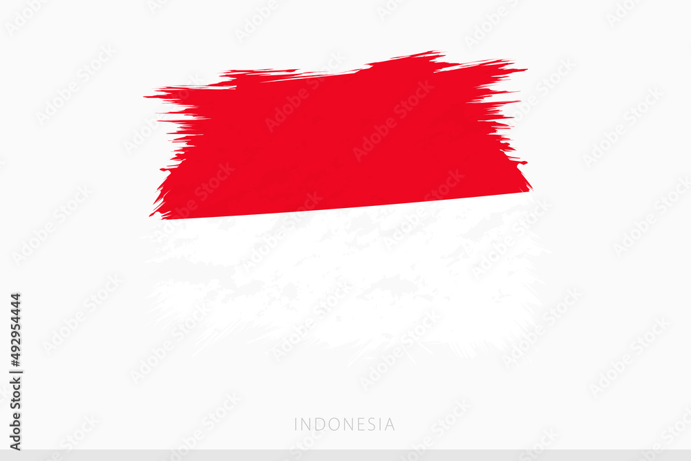 Grunge flag of Indonesia, vector abstract grunge brushed flag of Indonesia. Grunge flag of Indonesia, vector abstract grunge brushed flag of Indonesia.