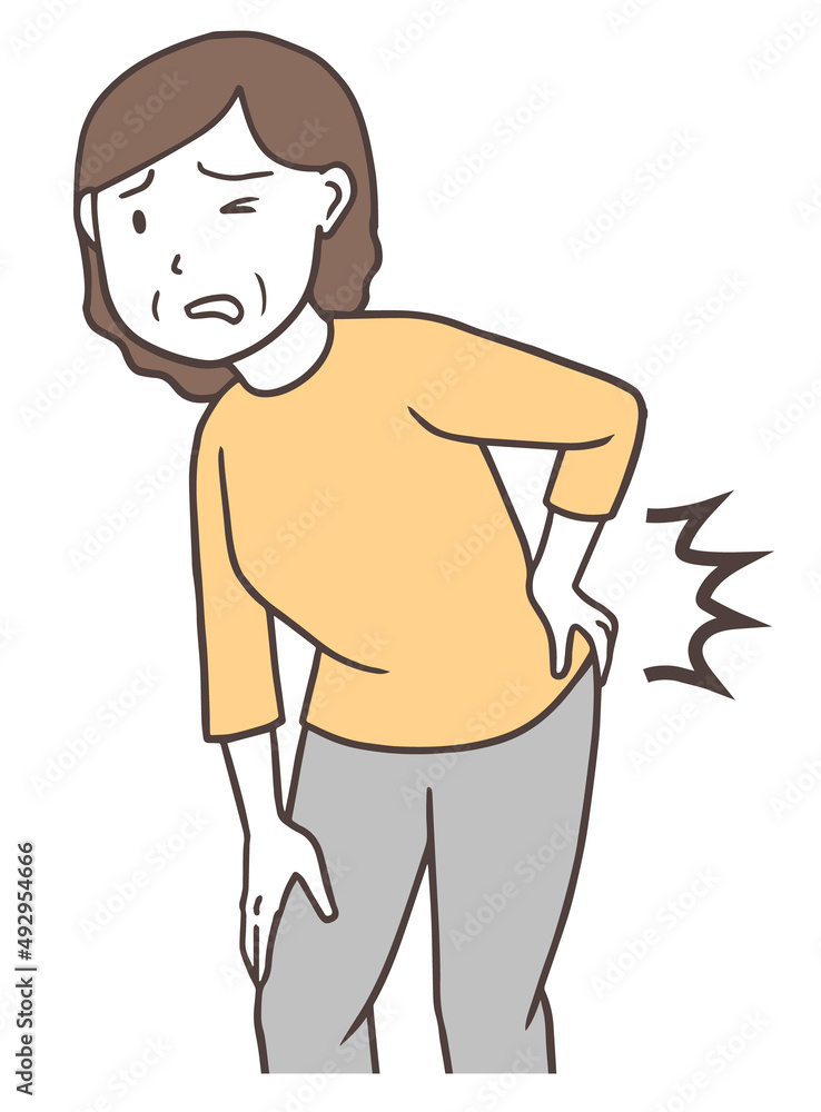 Fototapeta premium ぎっくり腰で腰が痛い中年女性