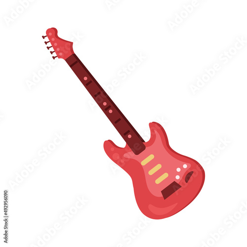 red electric guitar instrument