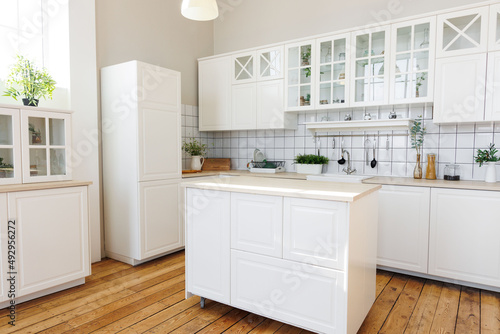 modern kitchen interior in bright colors