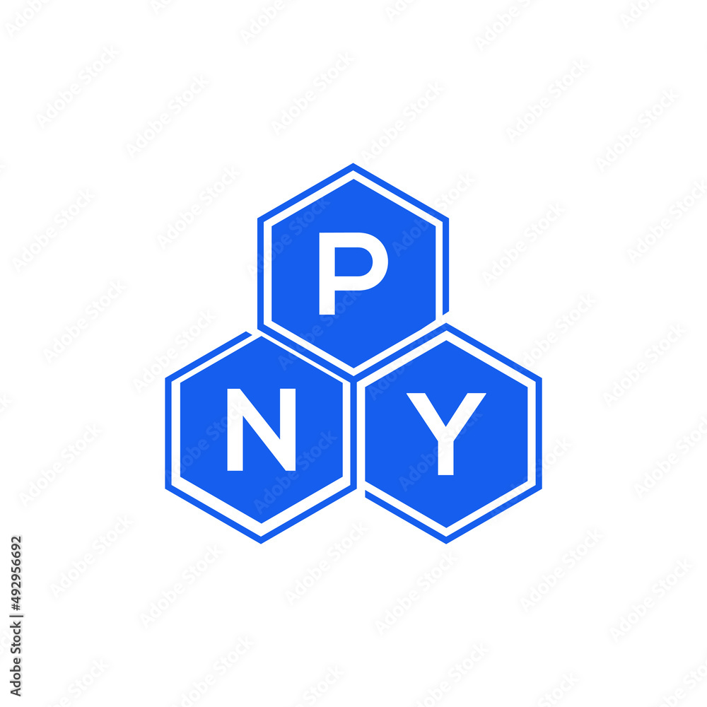 Obraz premium PNY letter logo design on black background. PNY creative initials letter logo concept. PNY letter design.