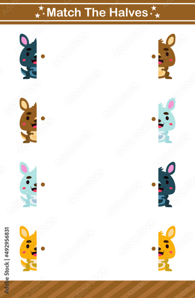 match the halves of animals game for children match the halves of animals game for children