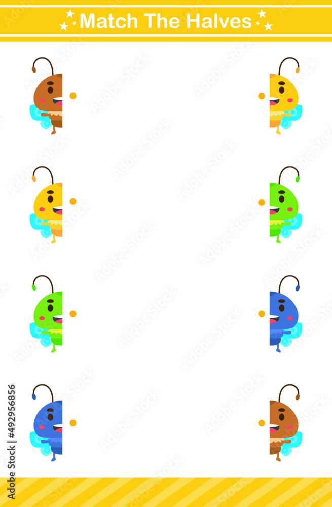match the halves of animals game for children match the halves of animals game for children