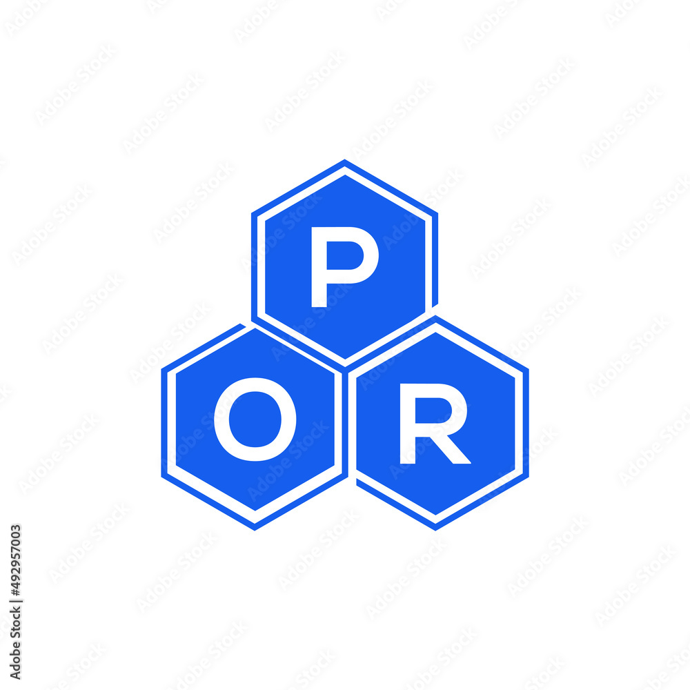 Obraz premium POR letter logo design on black background. POR creative initials letter logo concept. POR letter design. 