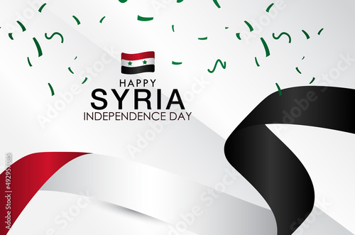Happy Syria Independence Day Celebration Vector Template Design Illustration