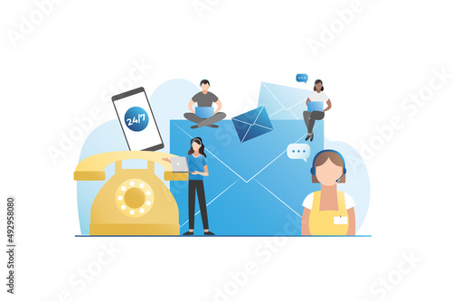 Round-clock support, assistance. Operators, assistants in headphones communicate on hotline in e-mail messages on Internet, in letters, via video communication in smartphone,calls from landline phone.