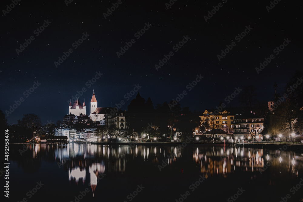 Night view of the Castle Thun