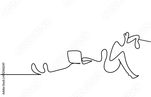 married couples are unhappy in bed and man is using laptop woman is upset
