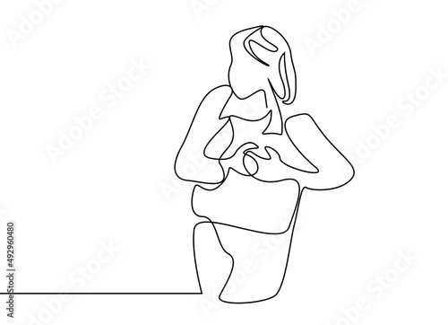 sick mature woman with pain in her heart