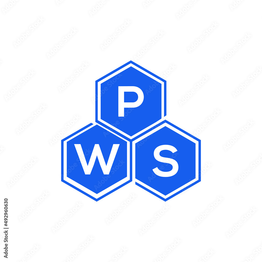 Obraz premium PWS letter logo design on White background. PWS creative initials letter logo concept. PWS letter design. 