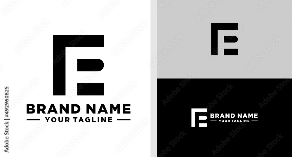 Obraz premium EC LOGO MONOGRAM NEGATIVE SPACE EDITABLE