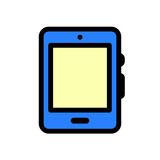 Simple smartphone icon design, vector illustration with Colored Outline style, best used for banner or web application
