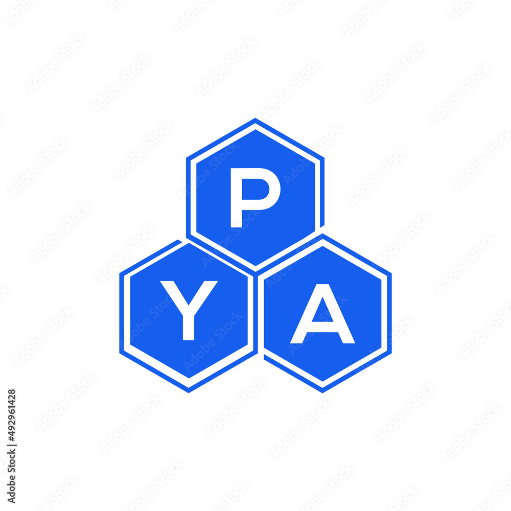 PYA letter logo design on White background. PYA creative initials letter logo concept. PYA letter design. PYA letter logo design on White background. PYA creative initials letter logo concept. PYA letter design.