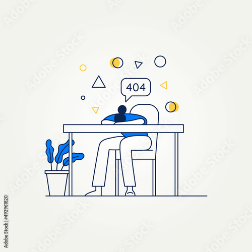 404 error page not found flat design. simple minimalist flat vector illustration design. Concept of error 404, system maintenance, and Web page under construction
