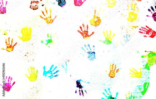 children's hands ask for peace