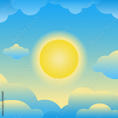Fototapeta Naklejka Na Ścianę i Meble -  Cloudy Blue Sky Background