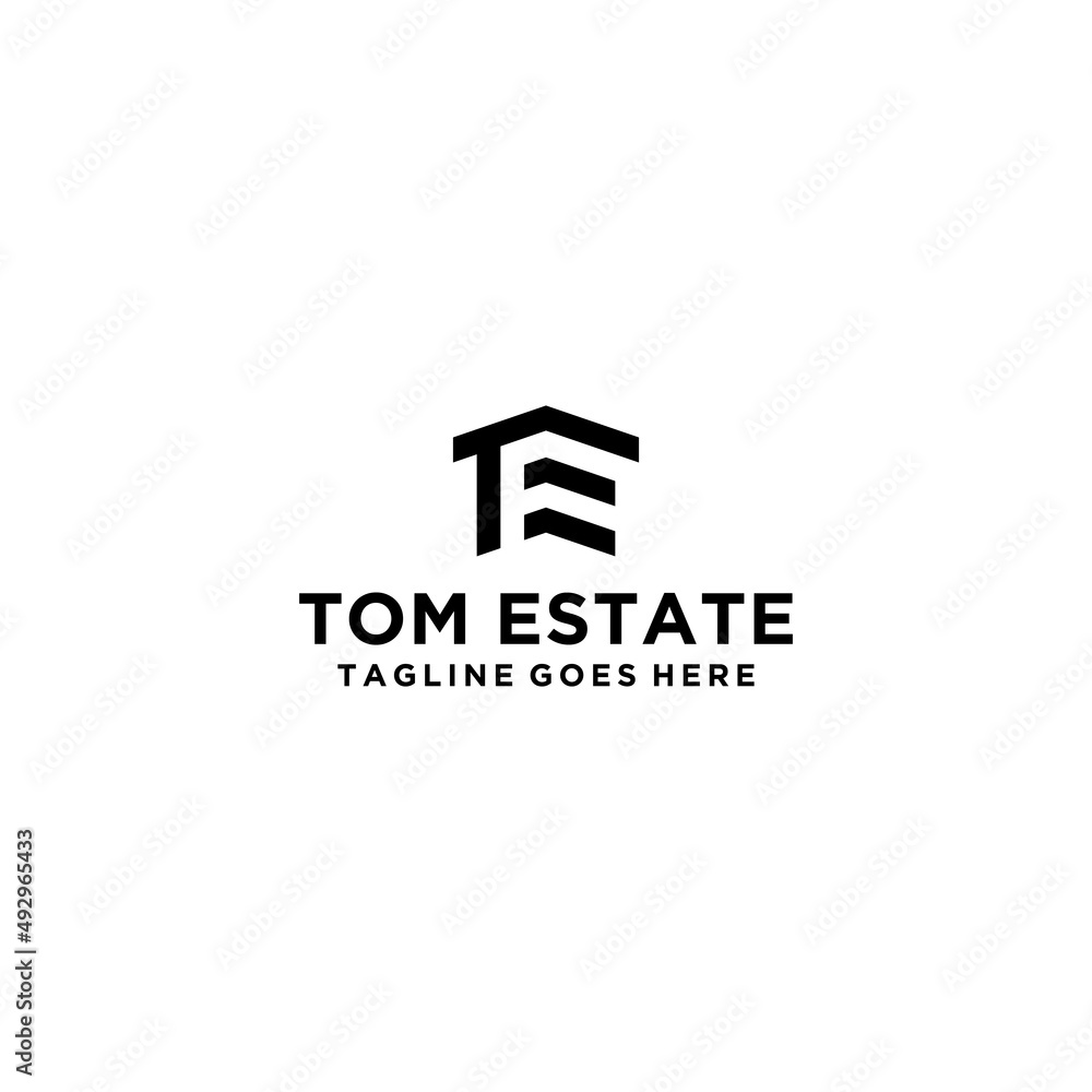 TE, ET initial home and real estate logo sign design TE, ET initial home and real estate logo sign design