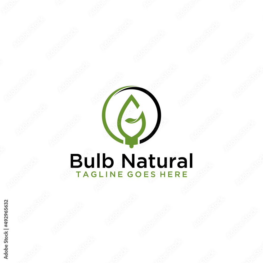 Natural bulb smart logo design template Natural bulb smart logo design template