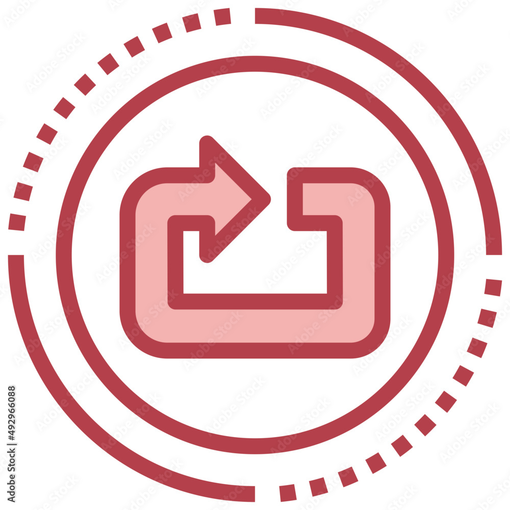 LOOP red line icon,linear,outline,graphic,illustration LOOP red line icon,linear,outline,graphic,illustration