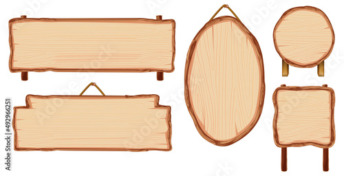Set of different wooden sign boards
