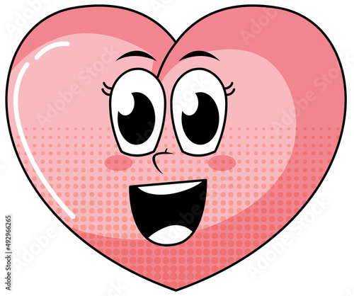 Heart cartoon character on white background