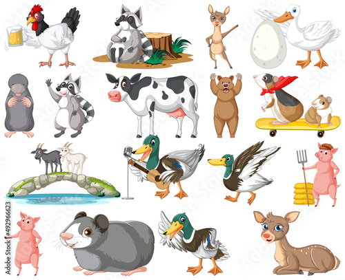 Set of different kinds of animals