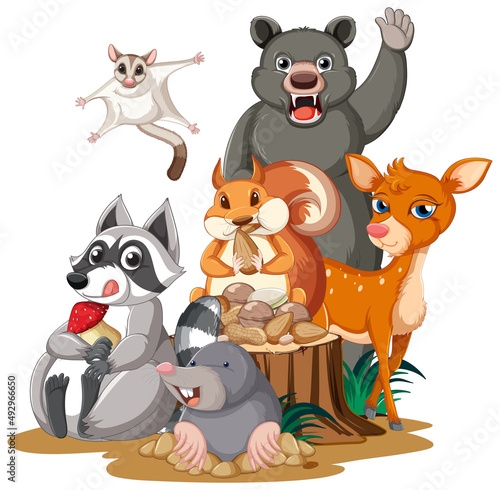 Many animals in the park